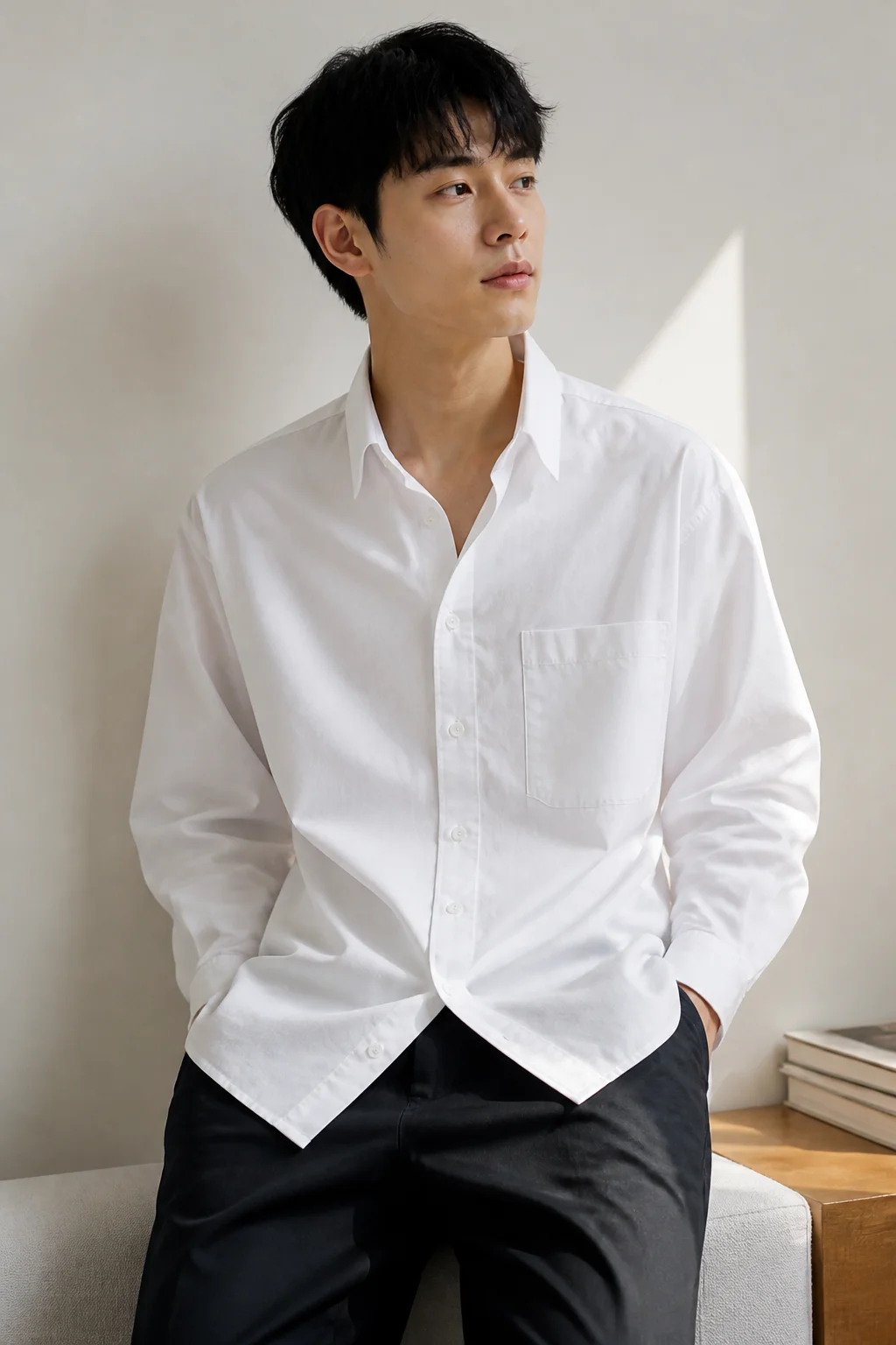 코튼 포플린 릴렉스 셔츠